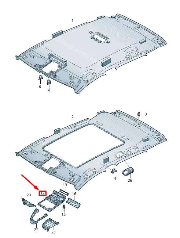 NEW VOLKSWAGEN T-ROC A11 INTERIOR ROOF LIGHT TRIM 2GA867591BTS4