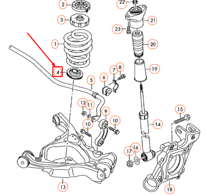 NEW AUDI A6 C6 REAR AXLE COIL SPRING SUPPORT 4F0512297B ORIGINAL