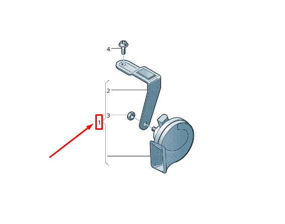 NEW AUDI Q7 4M RIGHT SIDE HIGH TONE HORN 4M0951210 ORIGINAL
