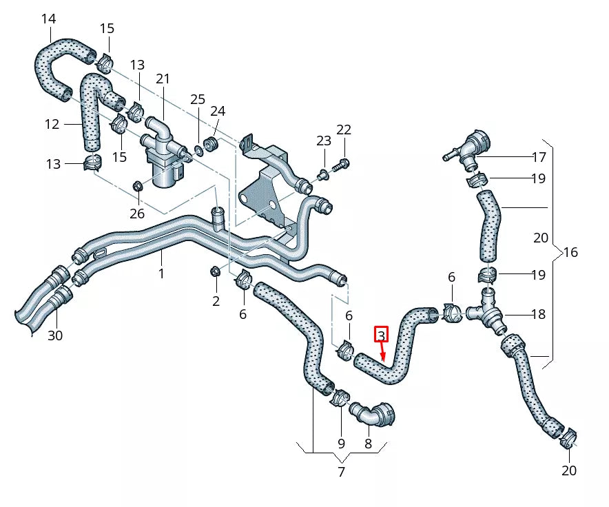 NEW VOLKSWAGEN ATLAS CA1 COOLANT HOSE PIPE 3QF815369C