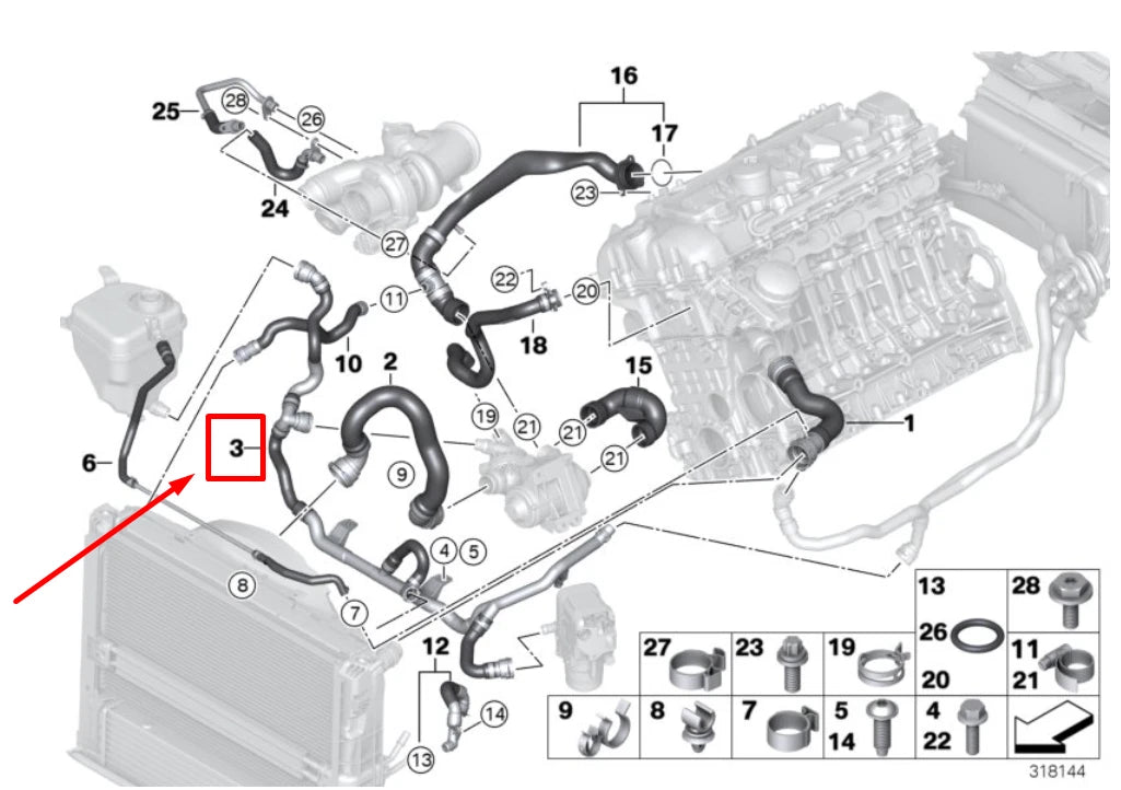 NEW BMW 3 COUPE E92 HEATER RETURN THERMOSTAT LINE 7599455 17127599455 ORIGINAL
