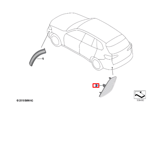 new bmw x5 m f95 rear left bumper reflector 8091975 63148091975 original