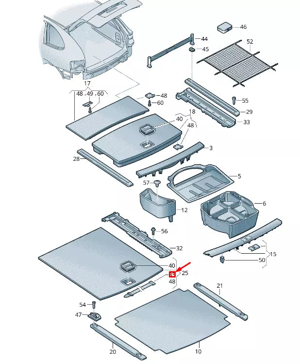 NEW VW TOUAREG 7P MK2 LUGGAGE RUBBER HOLDING STRAP 7P6863637A