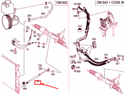NEW MERCEDES-BENZ ML W164 POWER STEERING PRESSURE HOSE LHD A2514600224 ORIGINAL