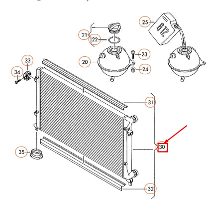 NEW VOLKSWAGEN EOS ENGINE COOLING RADIATOR 1K0121251CJ ORIGINAL