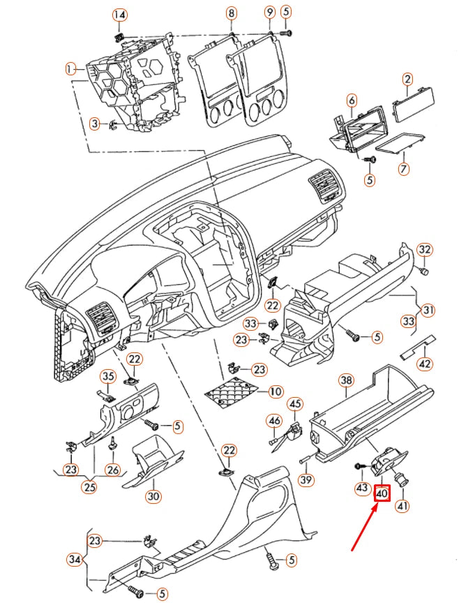 NEW VW JETTA A5 MK5 RIGHT DASHBOARD GLOVE BOX HANDLE LHD 1K1857147E75R ORIGINAL
