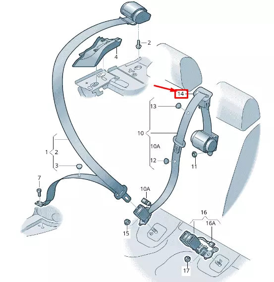 NEW AUDI Q2 GA REAR CENTER SEAT BELT GUIDE 8V0857763BLV8