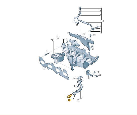 new volkswagen crafter sz exhaust manifold threaded union 04l145977 original