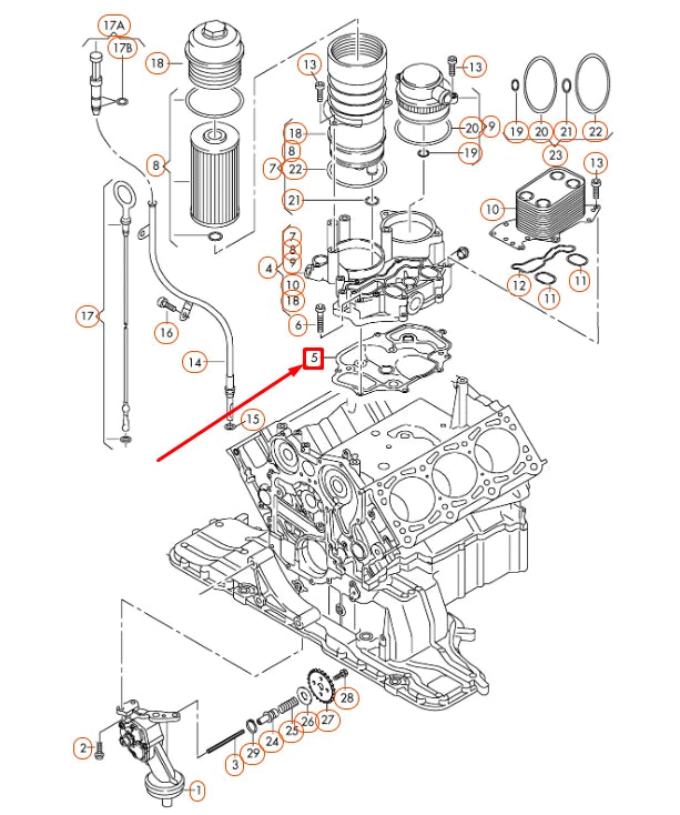 NEW AUDI A4 8K B8 ENGINE OIL FILTER SEAL 059115441K