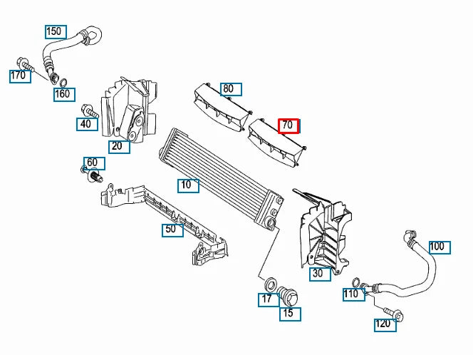 NEW MERCEDES-BENZ E W211 AMG LEFT OIL COOLER AIR BAFFLE A2095050830
