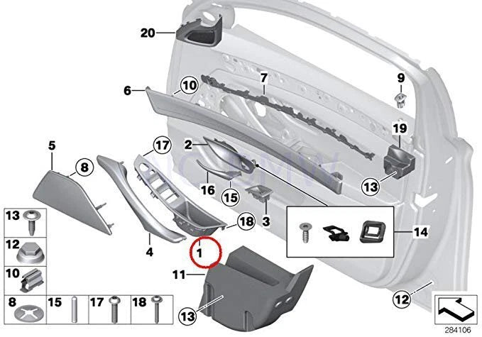 NEW BMW F10 F11 F18 DOOR HANDLE TRIM BEIGE FRONT LEFT 51417225867 7225867