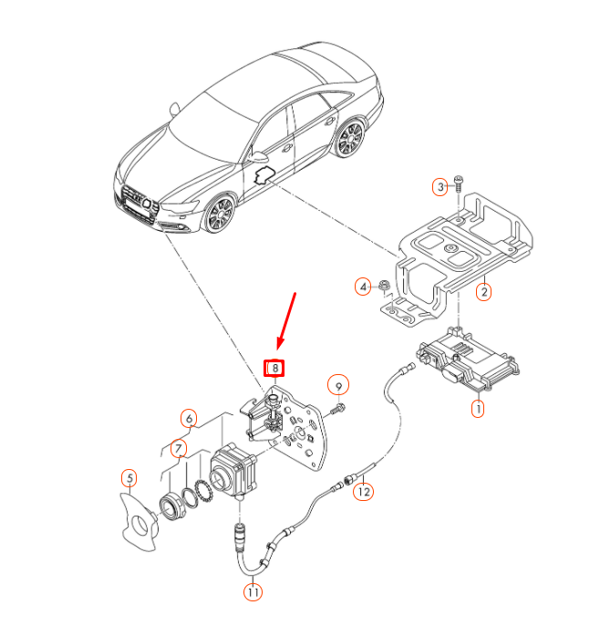 NEW AUDI A6 C7 NIGHT-VISION CAMERA BRACKET 4G0980561B ORIGINAL