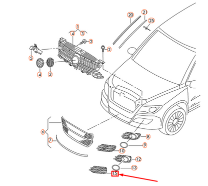 NEW VOLKSWAGEN TIGUAN MK1 FRONT BUMPER RIGHT VENT GRILLE 5N0853666F9B9 ORIGINAL