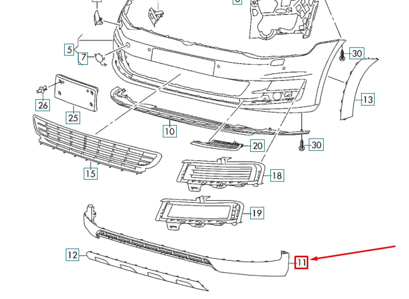 NEW VOLKSWAGEN GOLF MK7 FRONT BUMPER RIGHT SPOILER 5G0805904D041