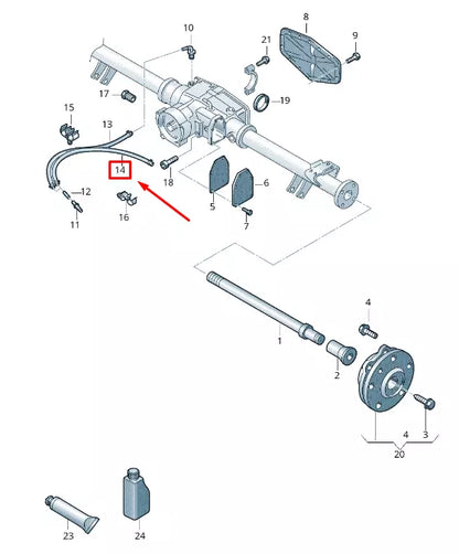 NEW VW CADDY IV SA MK6 REAR AXLE SHAFT VENT HOSE 2K0525095C