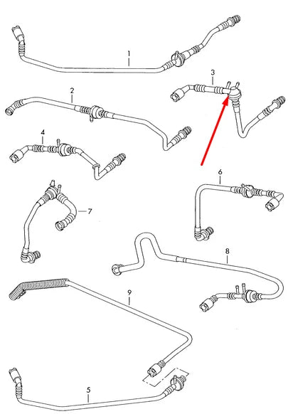 NEW VOLKSWAGEN SHARAN 7M BRAKE BOOSTER VACUUM HOSE 7M3611931T 2.0 TDI