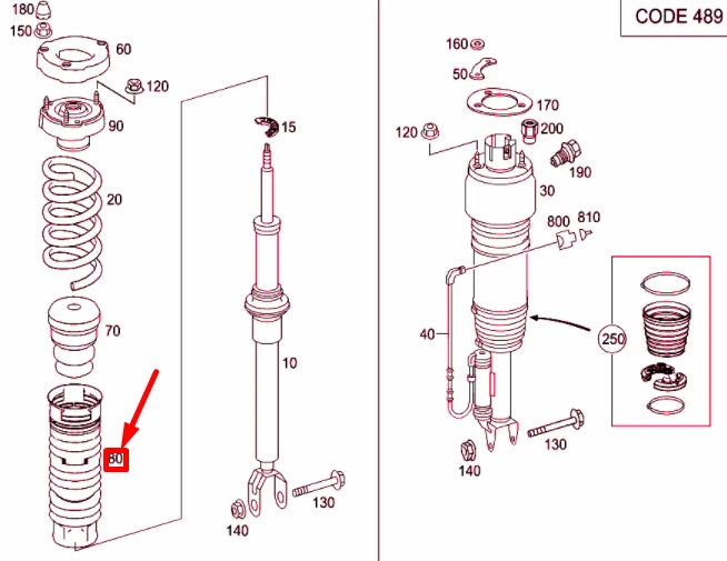 NEW MERCEDES-BENZ E W211 FRONT SPRING BOOT A2113230092 ORIGINAL
