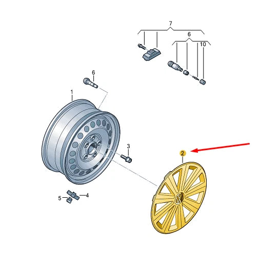 NEW VOLKSWAGEN TOURAN 5T WHEEL COVER TRIM 16" 5TA601147BUWP ORIGINAL