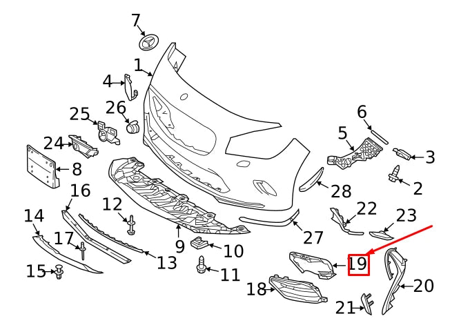 NEW MERCEDES-BENZ CLA C117 AMG FRONT RIGHT AIR DUCT SEGMENT A1178859200 ORIGINAL