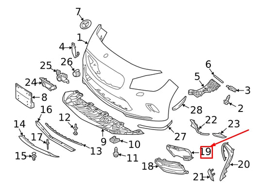 NEW MERCEDES-BENZ CLA C117 AMG FRONT RIGHT AIR DUCT SEGMENT A1178859200 ORIGINAL