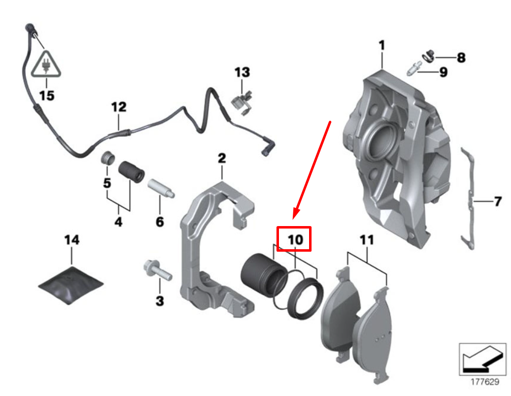 new bmw 5 e60 caliper piston rebuild kit 34111163647 1163647 original