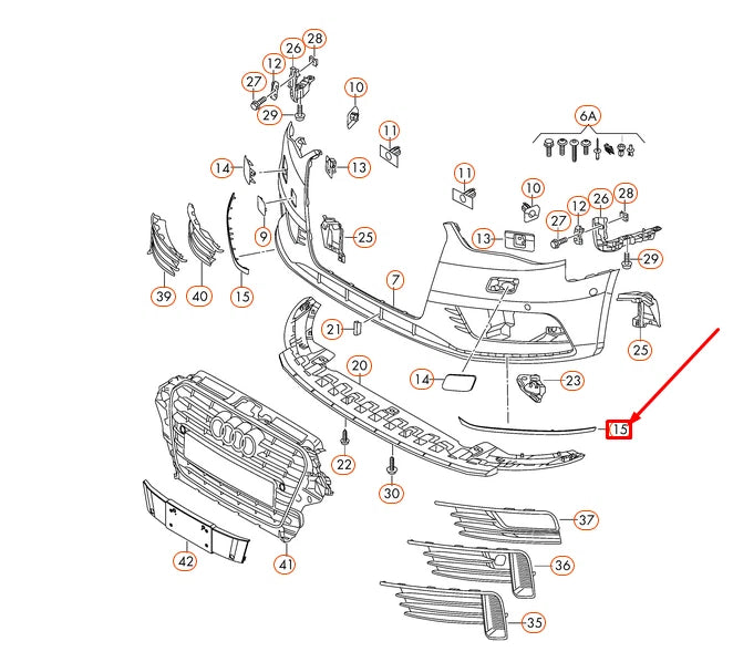 NEW AUDI A3 8V FRONT BUMPER RIGHT COVER TRIM 8V5807534