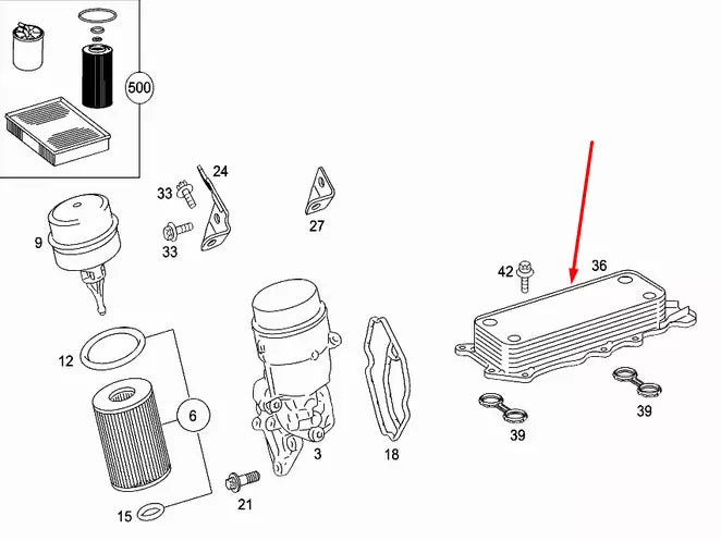 NEW MB R-CLASS W251 OIL COOLER A6421800165 3.0 DIESEL