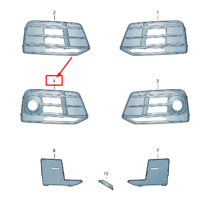 new audi q5 fy front right air guide grille 80a807680b 4w3 80a807680b4w3