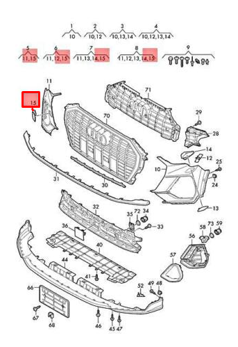 new audi q3 f3 sportback front bumper tow eye cover cap 83a807241agru original