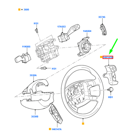 new ford mondeo mk4 steering wheel right switch assy 1481786 original