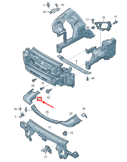 new vw touareg 7p mk2 front part bodywork right front cover 7p6806442 original
