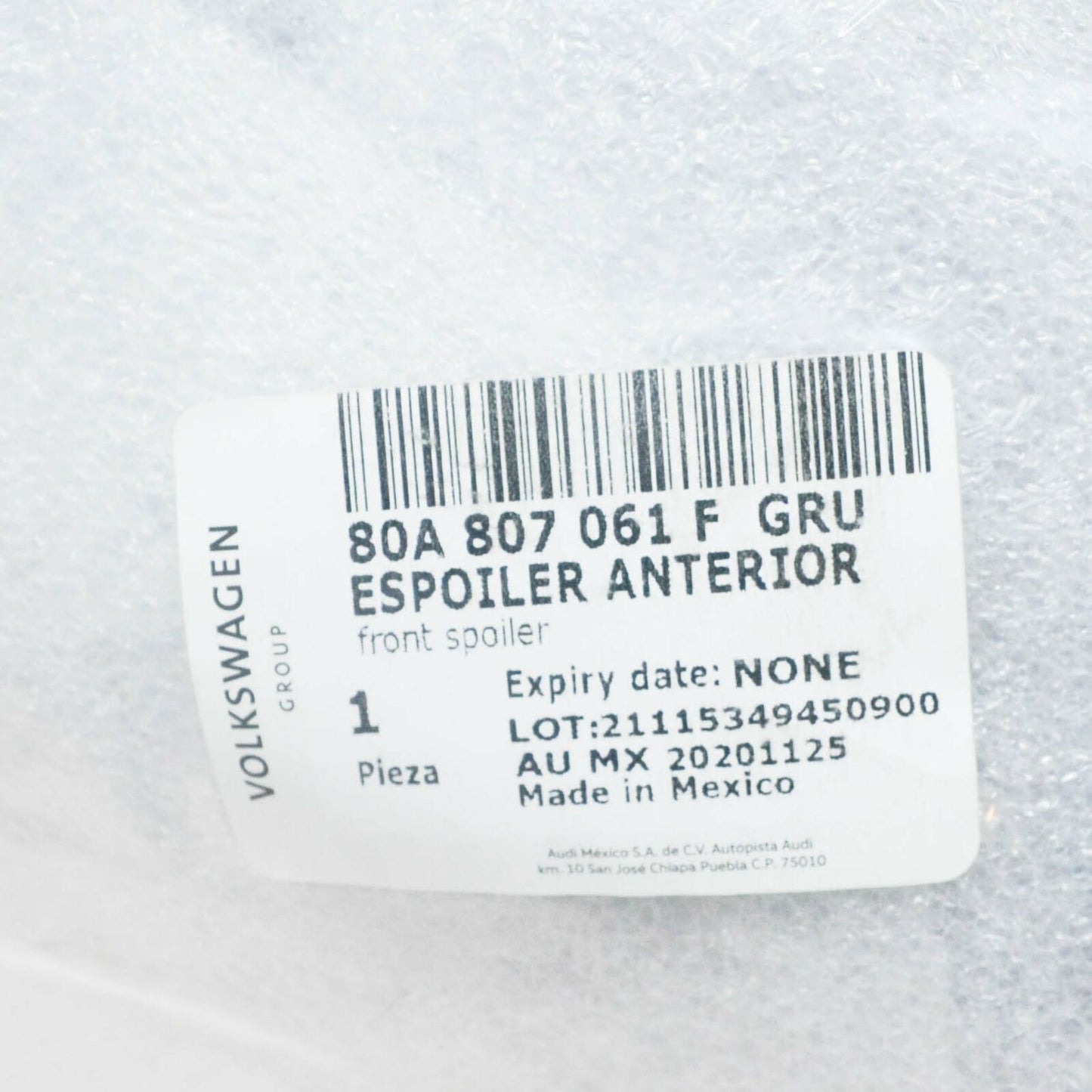 NEW AUDI Q5 FRONT LEFT LOWER SPOILER 80A807061FGRU 2016 ORIGINAL
