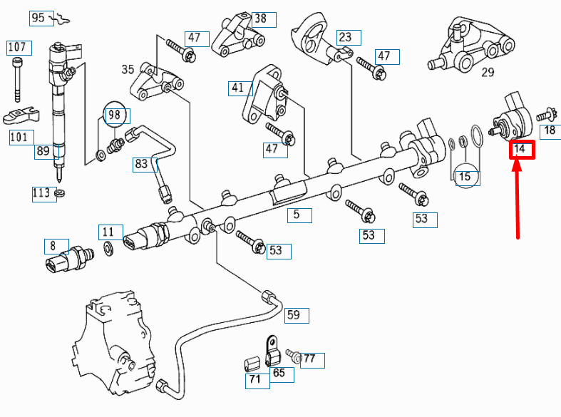 NEW MERCEDES-BENZ ML W163 INJECTION PRESSURE CONTROL VALVE A6110780149 ORIGINAL