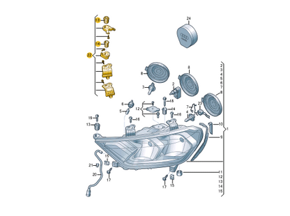 NEW AUDI A1 SPORTBACK GB FRONT RIGHT HEADLIGHT REPAIR BRACKET 82A998122 ORIGINAL