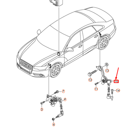 new audi a6 c7 rear left level sensor with poles 4h0941309c original