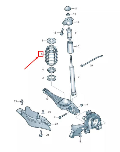 NEW AUDI Q3 F3 REAR COIL SPRING 5QF511115CT