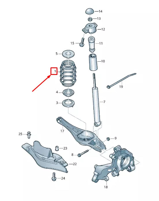 NEW AUDI Q3 F3 REAR COIL SPRING 5QF511115CT