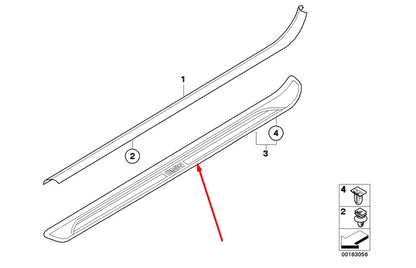 NEW BMW 1 E82 FRONT LEFT DOOR M SPORT SILL STRIP 51478045291 2010 ORIGINAL