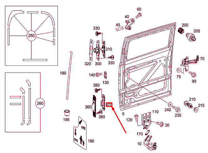 NEW MERCEDES-BENZ VITO W639 REAR DOOR TOP AND BOTTOM WEDGE A6397660662 ORIGINAL