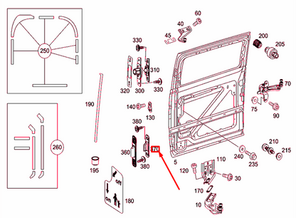 NEW MERCEDES-BENZ VITO W639 REAR DOOR TOP AND BOTTOM WEDGE A6397660662 ORIGINAL