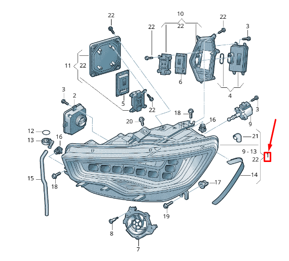 new audi a6 avant c7 front right headlight lhd 4g0941774d original