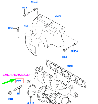 new ford kuga mk1 c394 exhaust manifold washer 1371945 6m5g-9u467-aa original