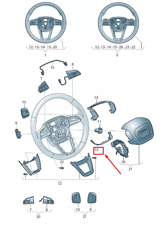 NEW AUDI Q7 4M LOWER STEERING WHEEL TRIM 4M0419689K4PK