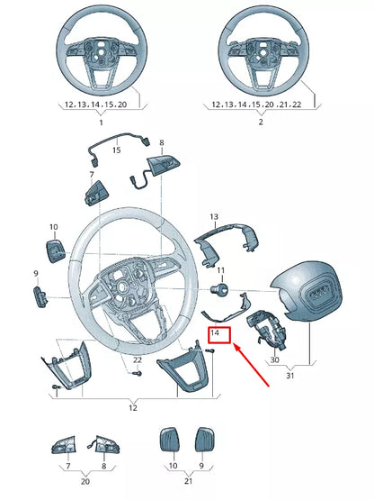 NEW AUDI Q7 4M LOWER STEERING WHEEL TRIM 4M0419689K4PK