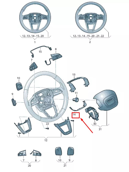 NEW AUDI Q7 4M LOWER STEERING WHEEL TRIM 4M0419689K4PK