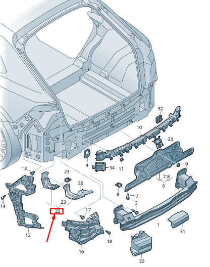 NEW AUDI RSQ8 REAR RIGHT BUMPER BRACKET 4M8807006A ORIGINAL