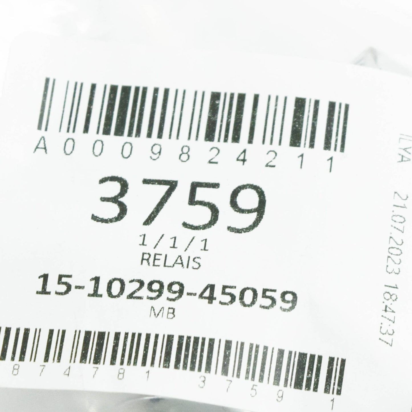 NEW MERCEDES-BENZ GLE W167 SLOT I RELAY A0009824211 ORIGINAL