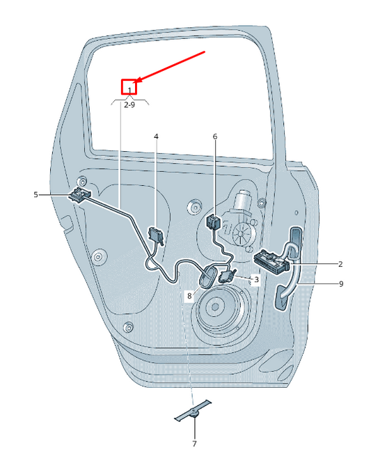 new skoda karoq nu rear right door wiring harness 57a971694a original