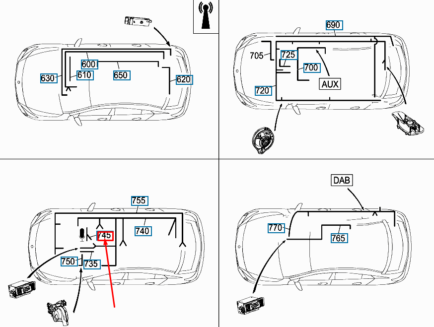 NEW MERCEDES BENZ A W176 MULTIMEDIA WIRING LOOMS A1765401201 ORIGINAL