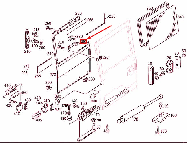 NEW MERCEDES-BENZ G W463 REAR PANEL DOOR INSIDE HANDLE A46374300729051 ORIGINAL